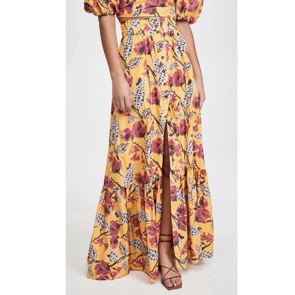 A.L.C. | Lillie Skirt - Yellow Floral Maxi - size 6 - Picture 2 of 7